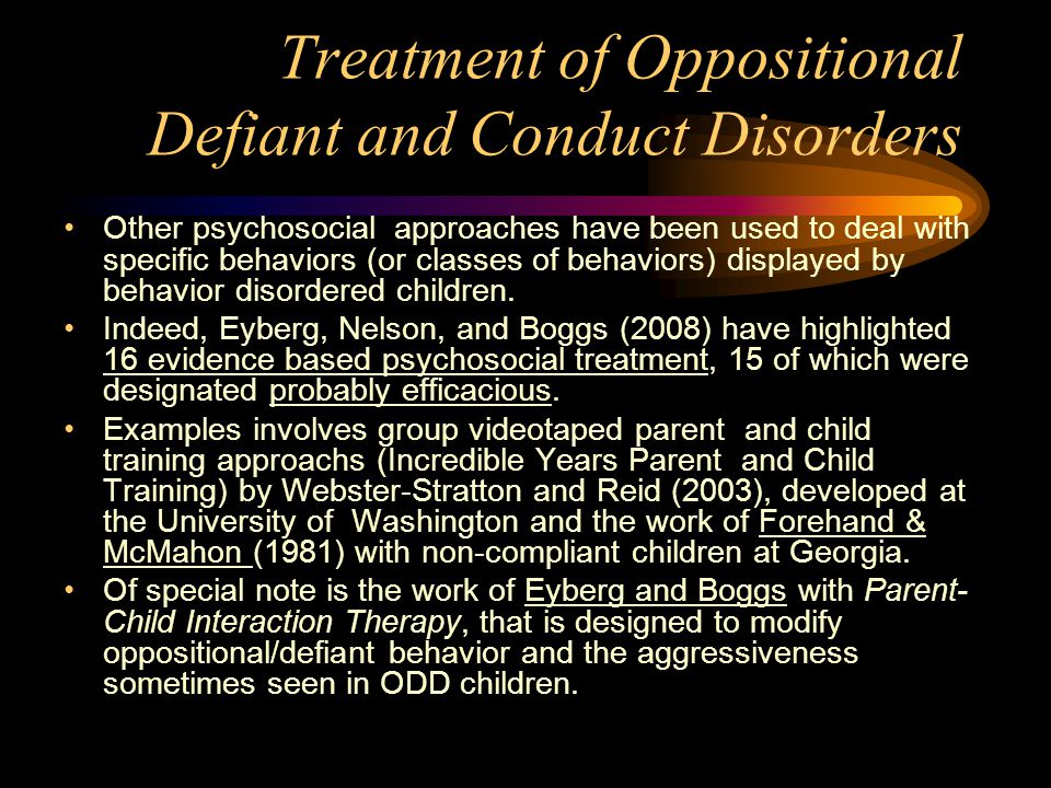 Thesis statement for oppositional defiant disorder